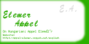 elemer appel business card